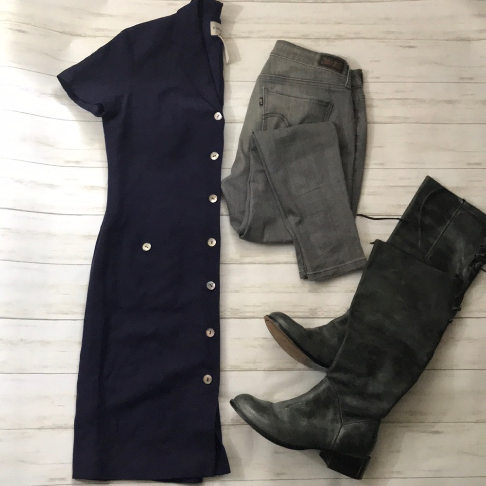 Evan Picone Silk/Linen Shirtdress